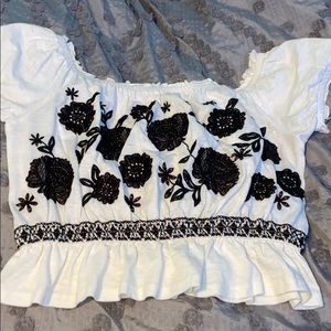 Floral American eagle top